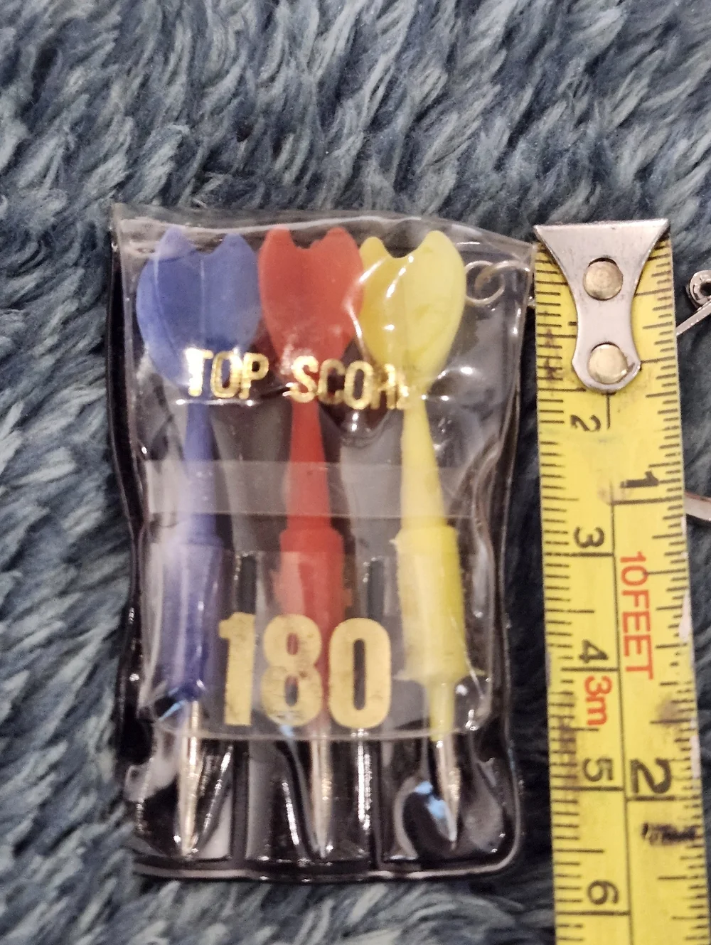 Vintage 3-Pack Mini Dart Set Keychain in Blue, Red, Yellow
